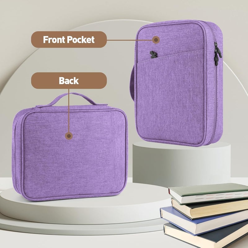 MOSLA Bible Cover Bag with for Women Men, Scripture Study Carrying Book Cover Church Bag with Handle and Pocket for Fathers Mothers Mom Kids, Catholic Church, Christian Gifts (violet, M) - Image 4
